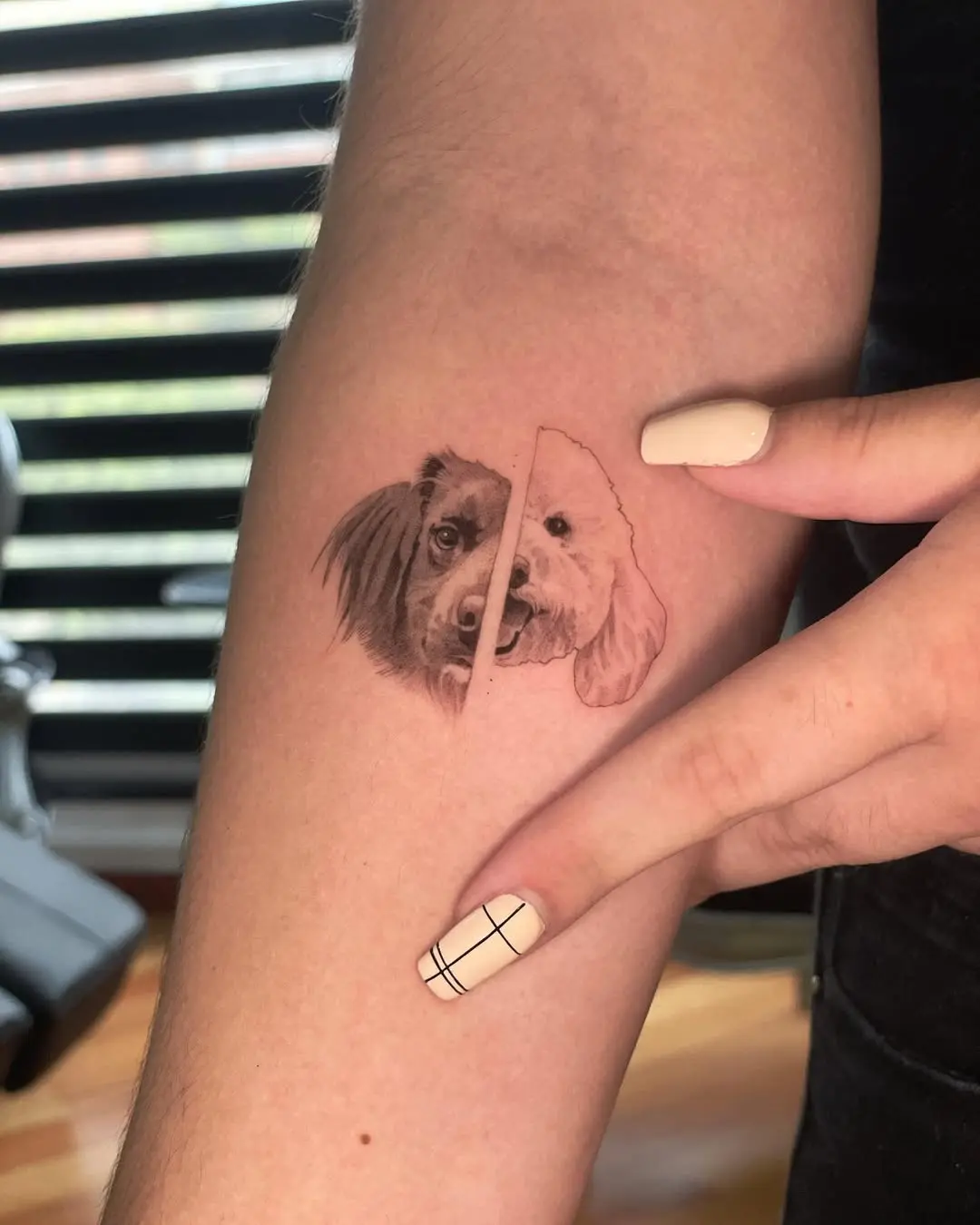 Creative Poodle and Dog Hybrid Tattoo Design