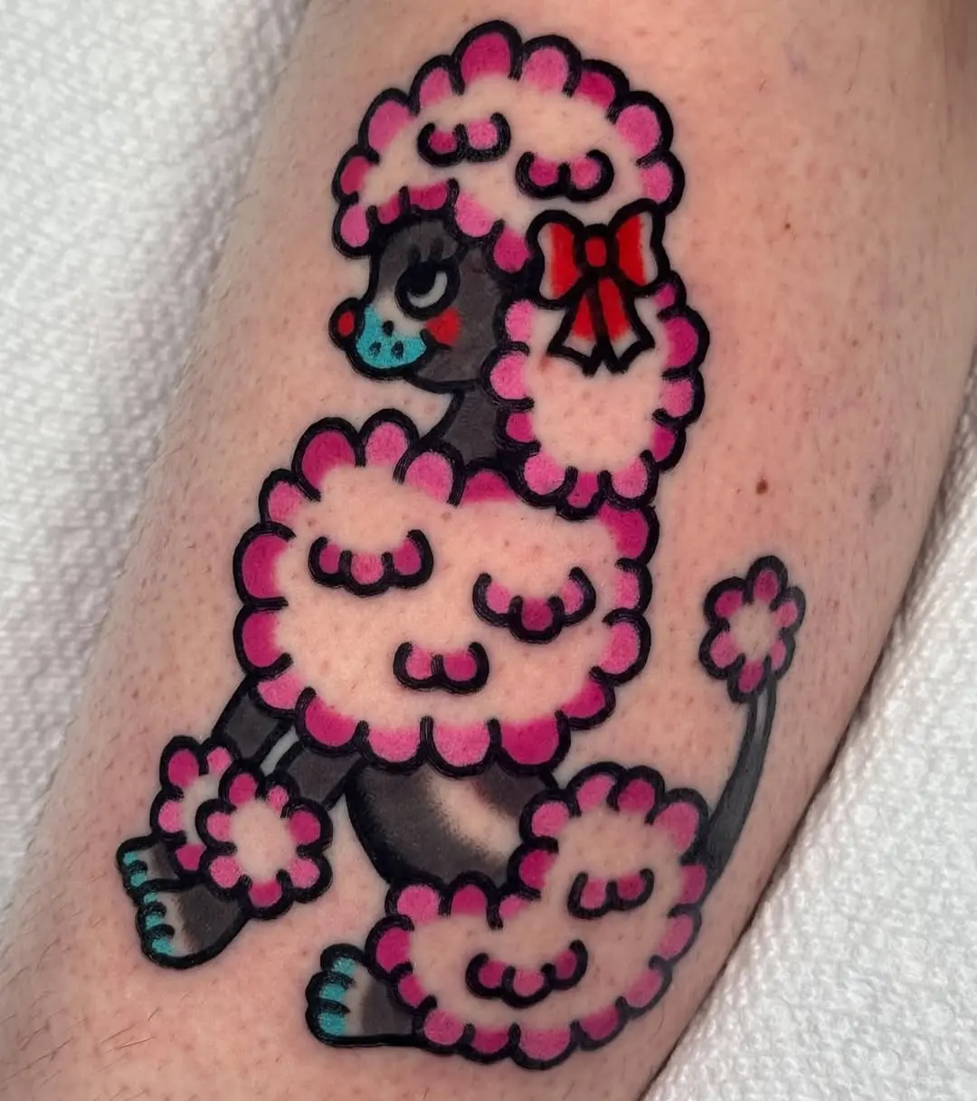 Charming vintage-style poodle tattoo design