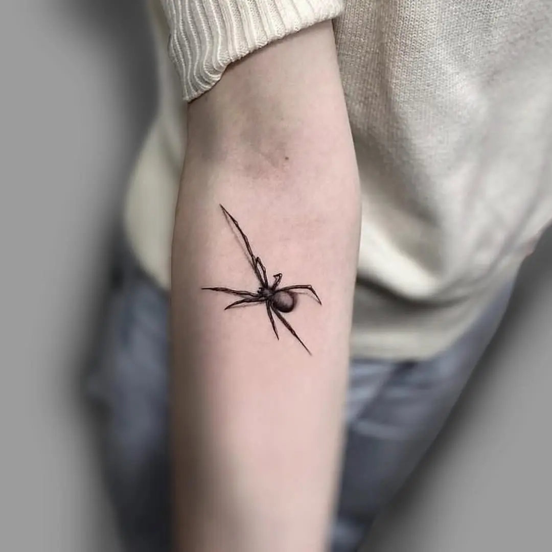 Realistic spider tattoo showcasing intricate details