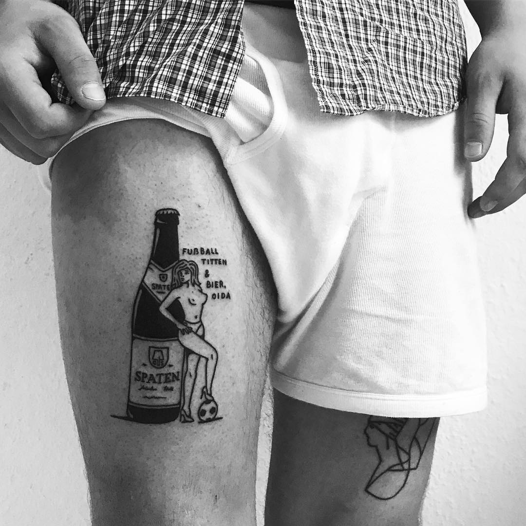 Unique soccer-inspired tattoo bringing fun vibes
