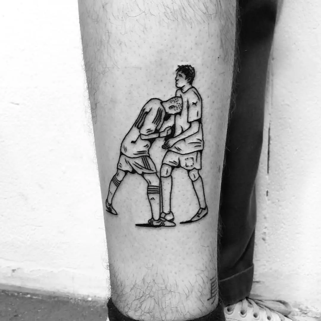 Intense soccer rivalry captured in body art