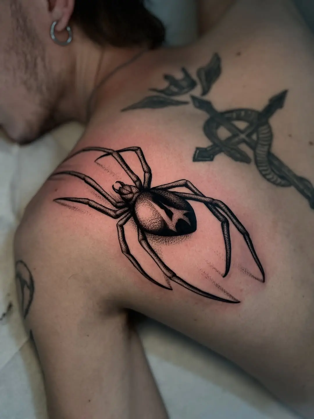 Bold spider tattoo showcasing intricate details