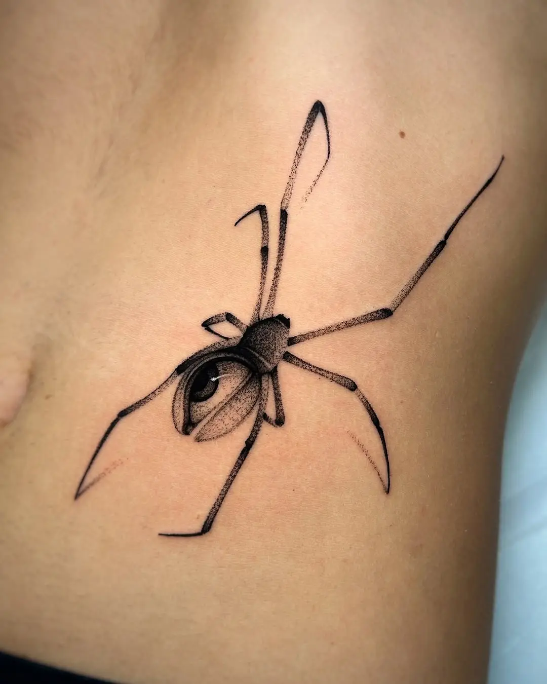 Realistic spider tattoo artwork on skin