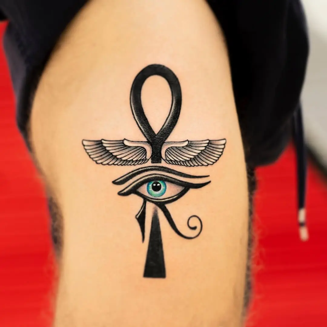 A stunning blend of ankh and Eye of Horus