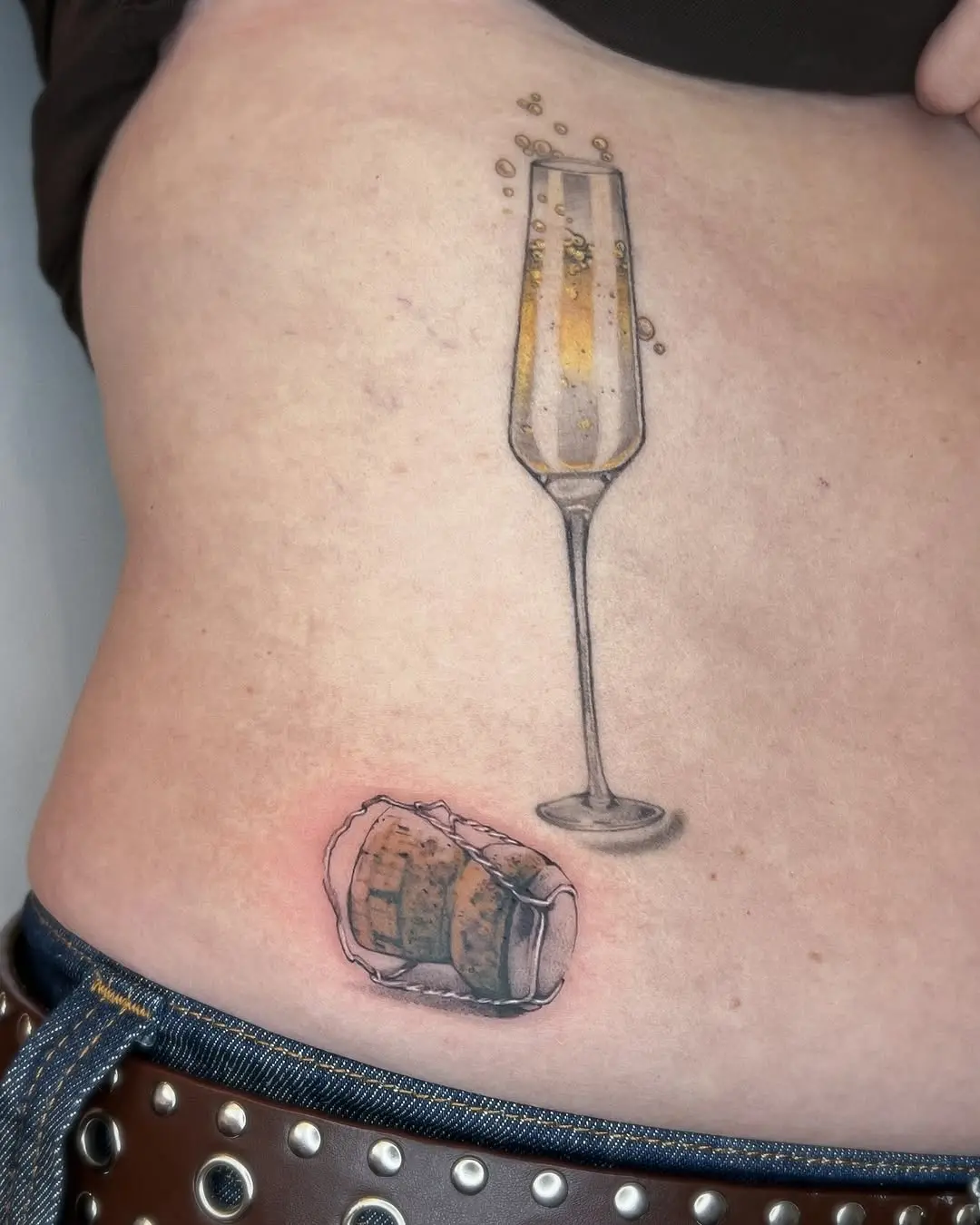 Chic champagne tattoos for bubbly lovers