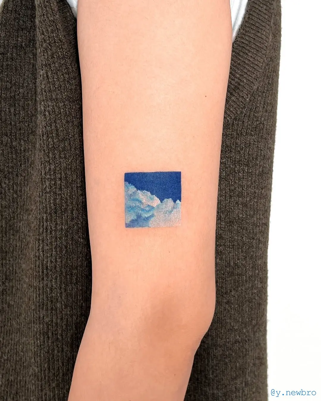 Stunning cloud tattoo on inner arm