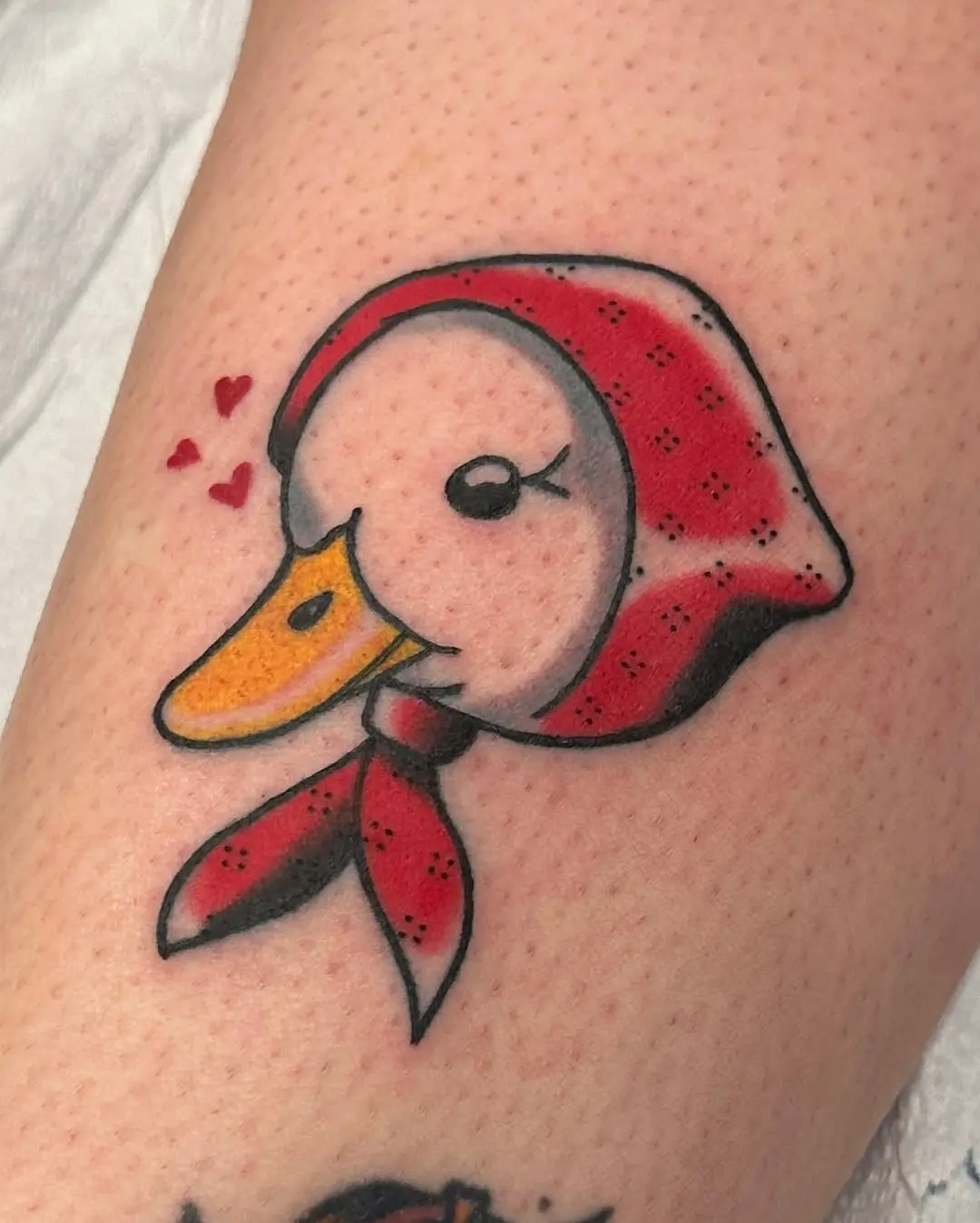 Charming duck tattoo with a playful vibe