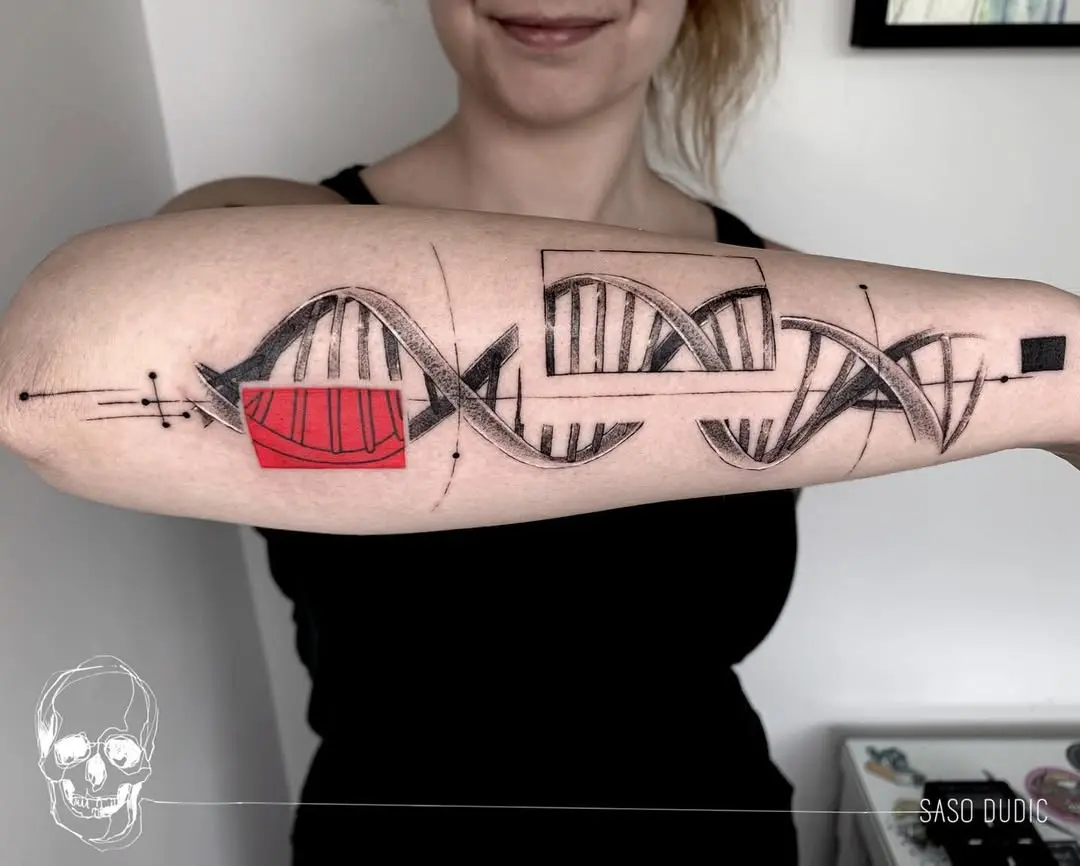 Artistic DNA Tattoo on Forearm