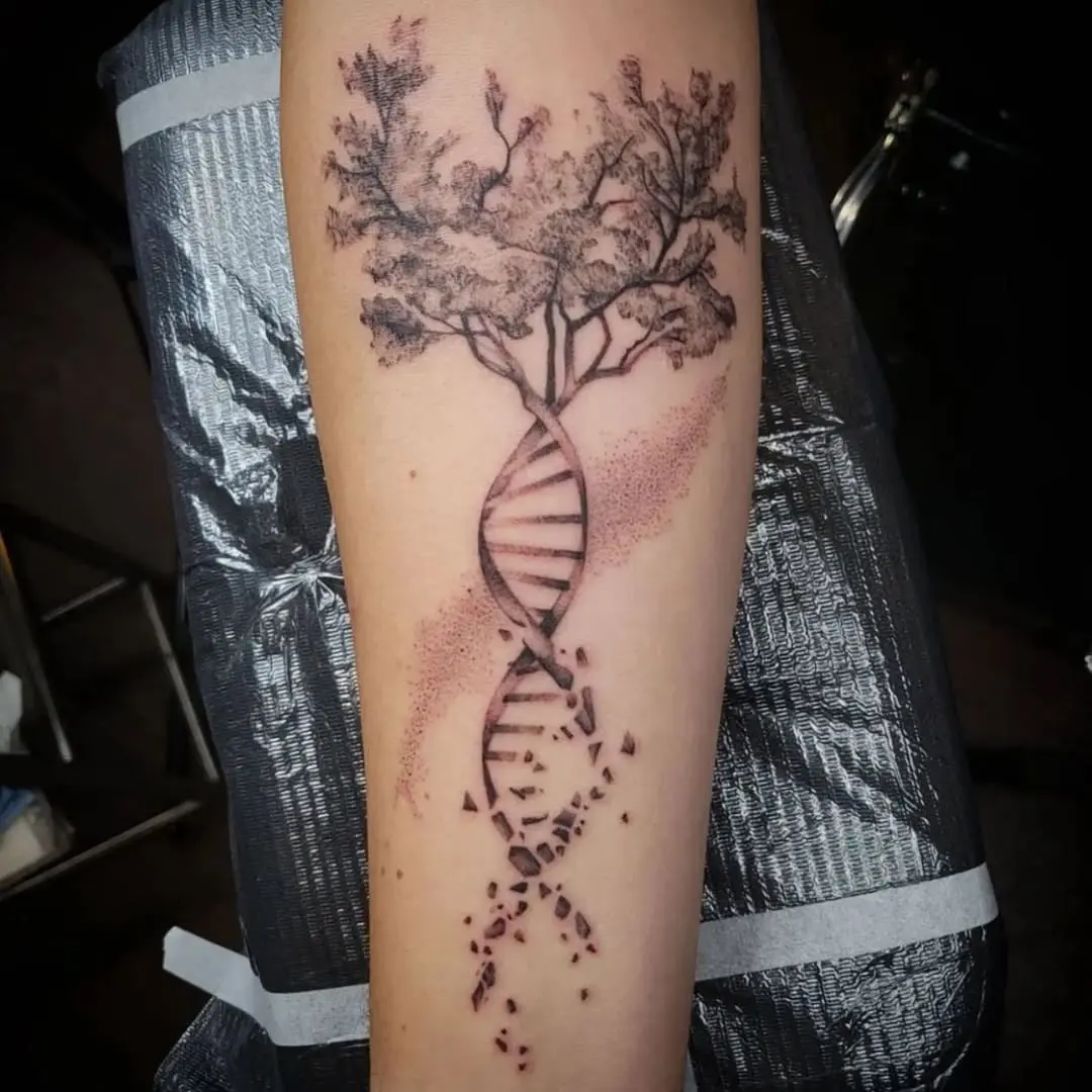 Nature intertwined with DNA in artistry