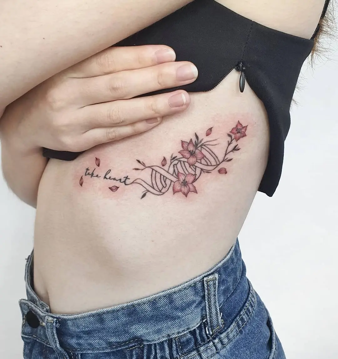 Artistic DNA Tattoo with Floral Elements