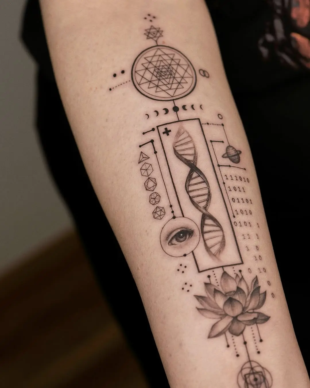 Explore intricate DNA tattoo designs and symbolism