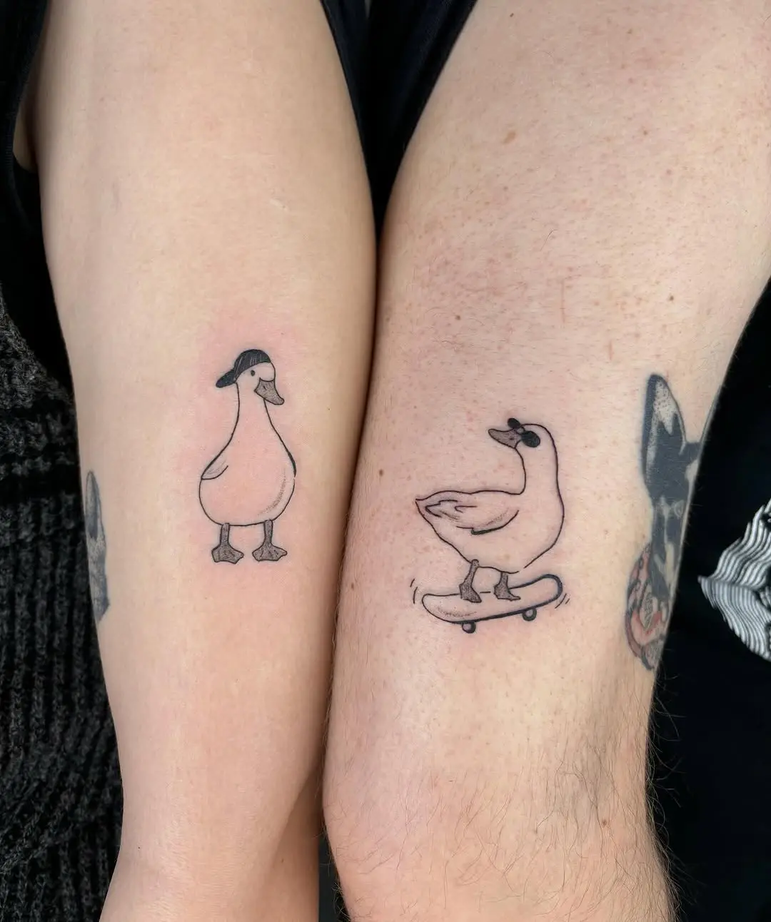 Playful duck tattoos embody fun and style