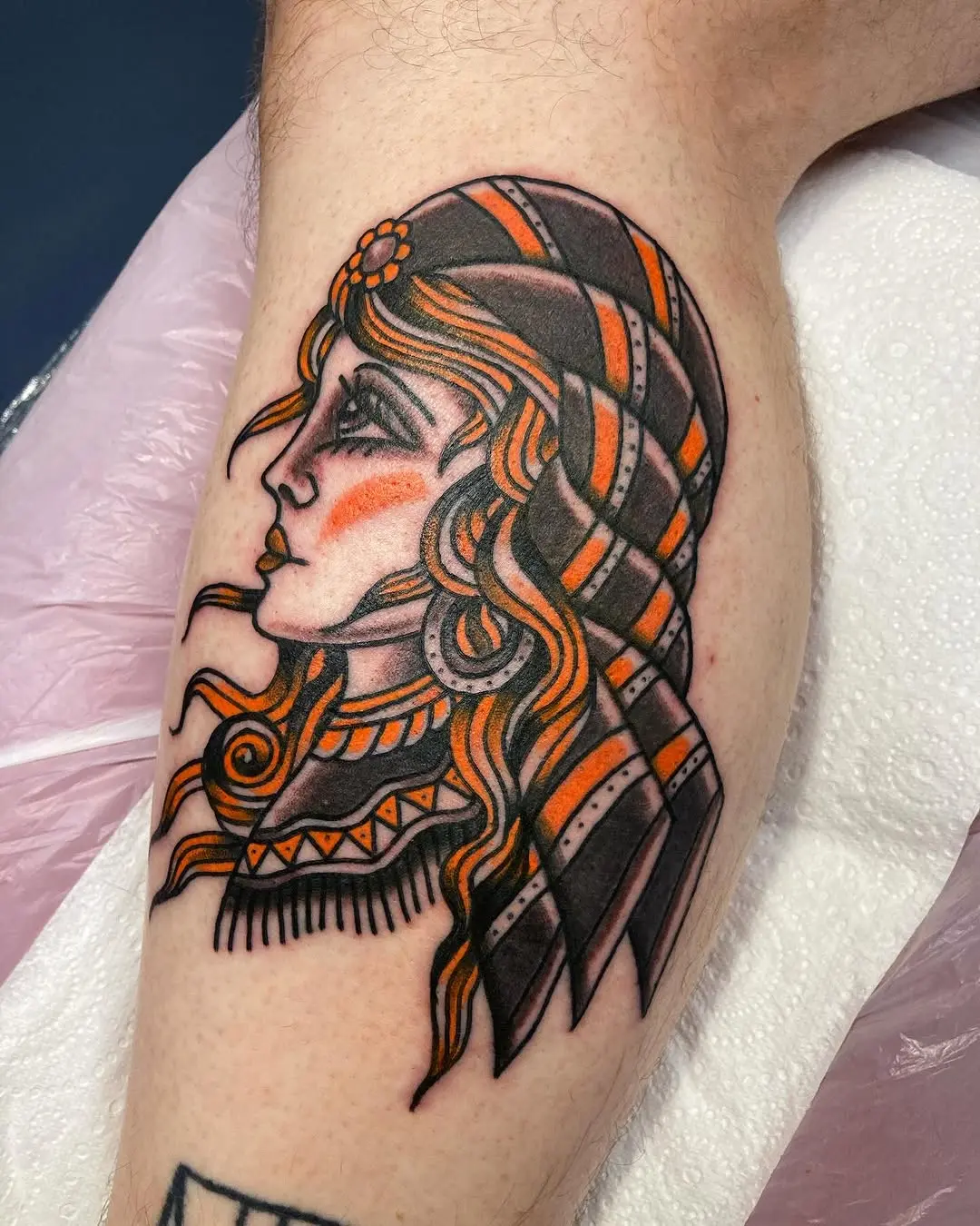 Stunning Gypsy-Inspired Headdress Tattoo Design