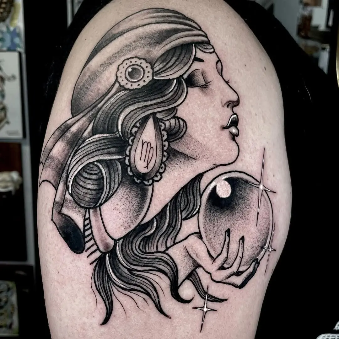 Feminine mystique with gypsy tattoo designs