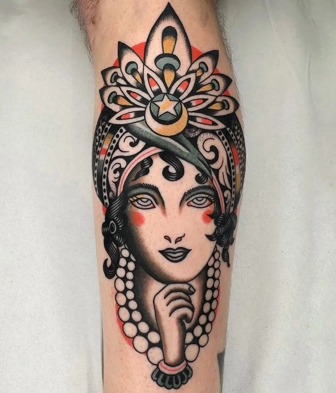 Elegant gypsy tattoo showcasing feminine beauty