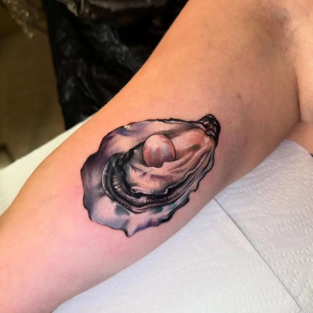 Stunning Realistic Oyster Tattoo on Arm