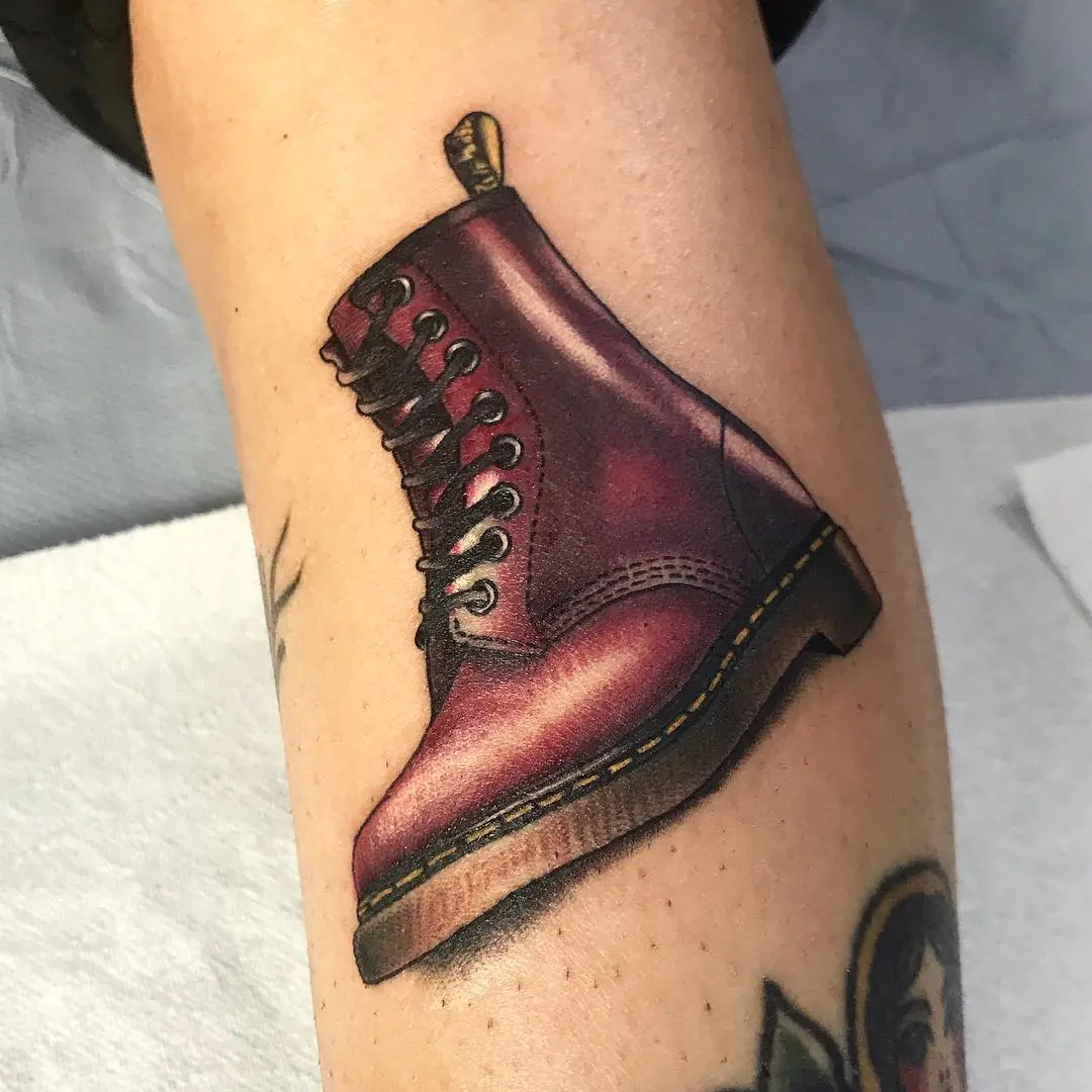 Stylish boot tattoo for bold self-expression