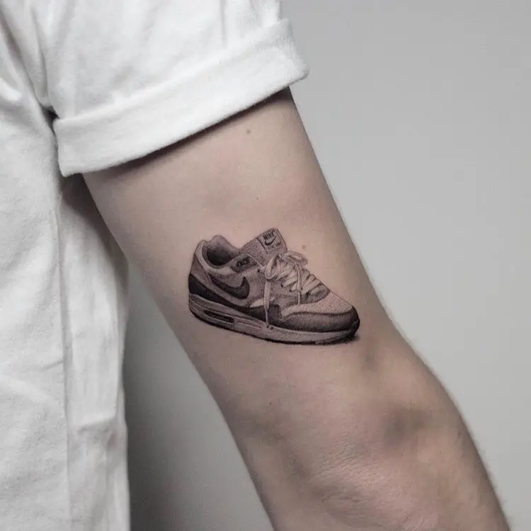 Realistic Nike Air Max Tattoo on Arm