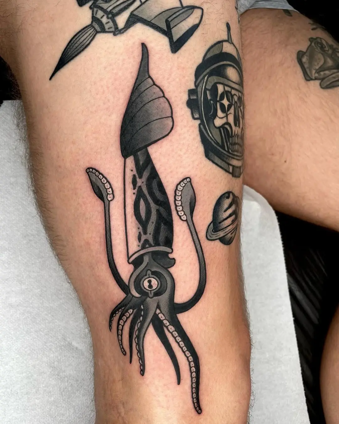 Intricate squid design with captivating details