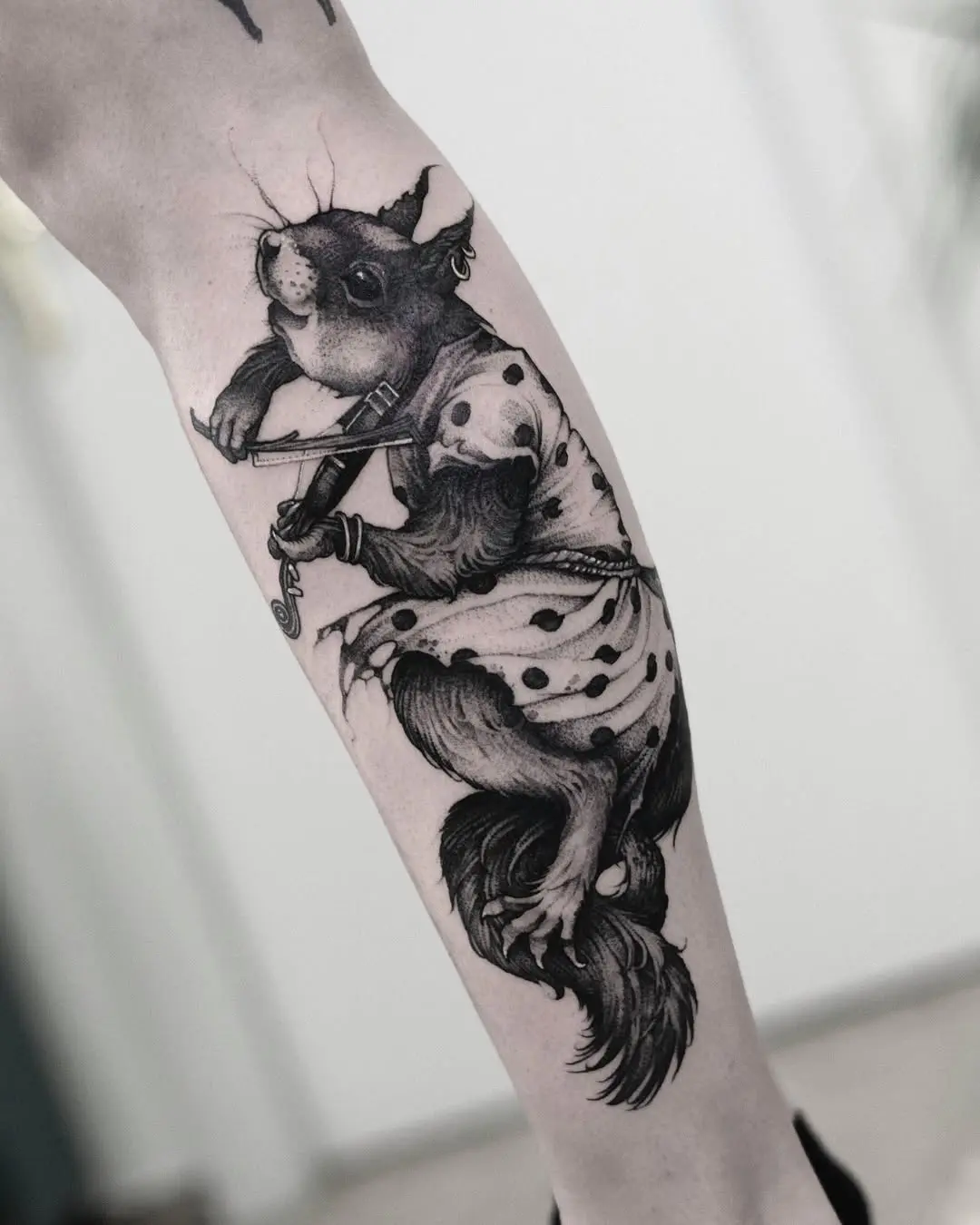 Charming squirrel in whimsical dancing attire