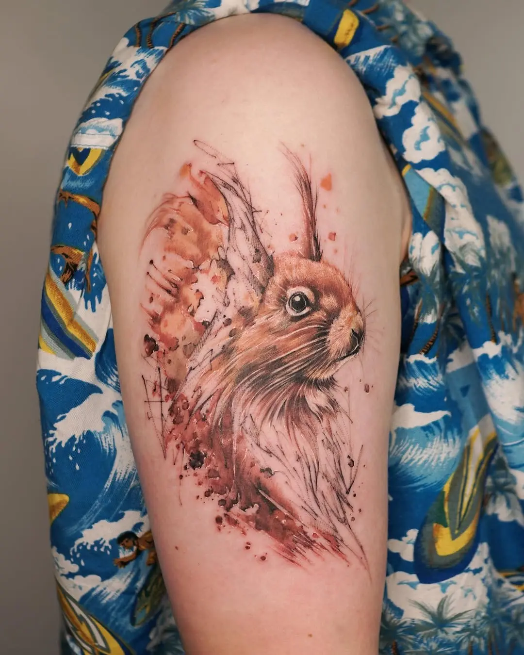 Stunning watercolor squirrel tattoo for nature lovers