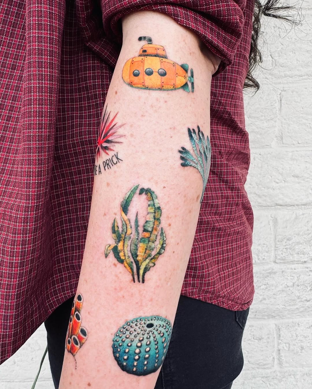 Colorful submarine tattoo adds whimsy to art