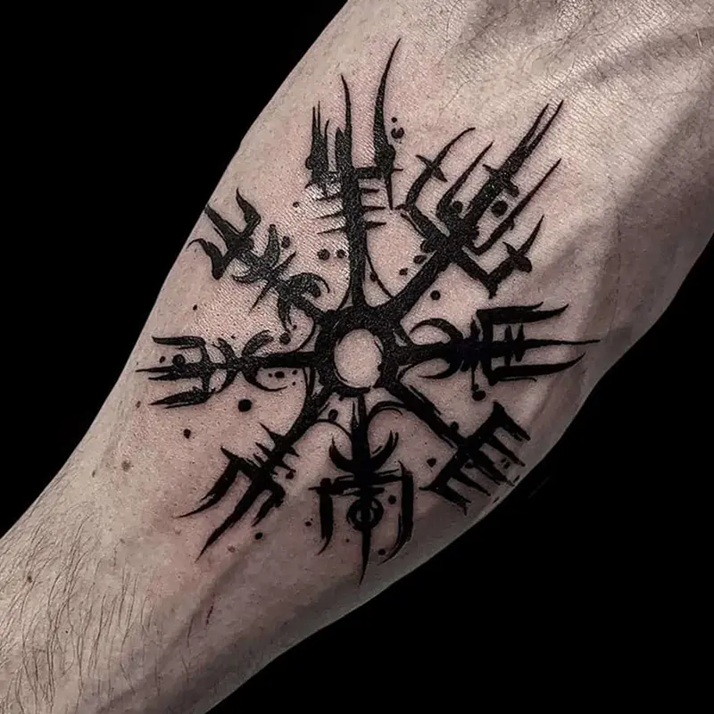 Intricate Viking Tattoo Embodying Norse Symbolism