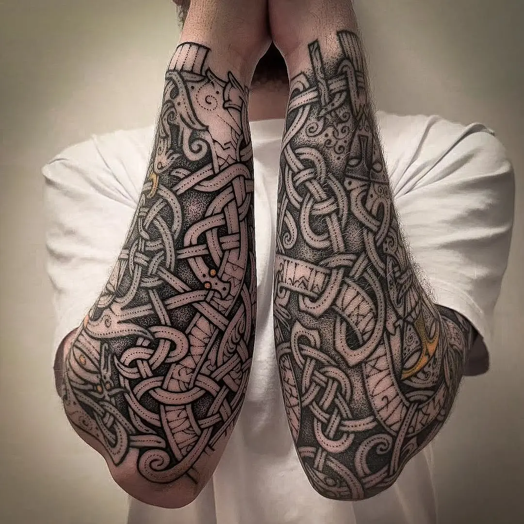 Intricate Viking Chain Design Tattoo Idea