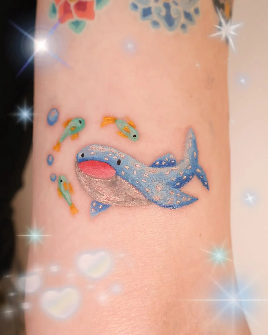 Whale Shark with Playful Fish Design