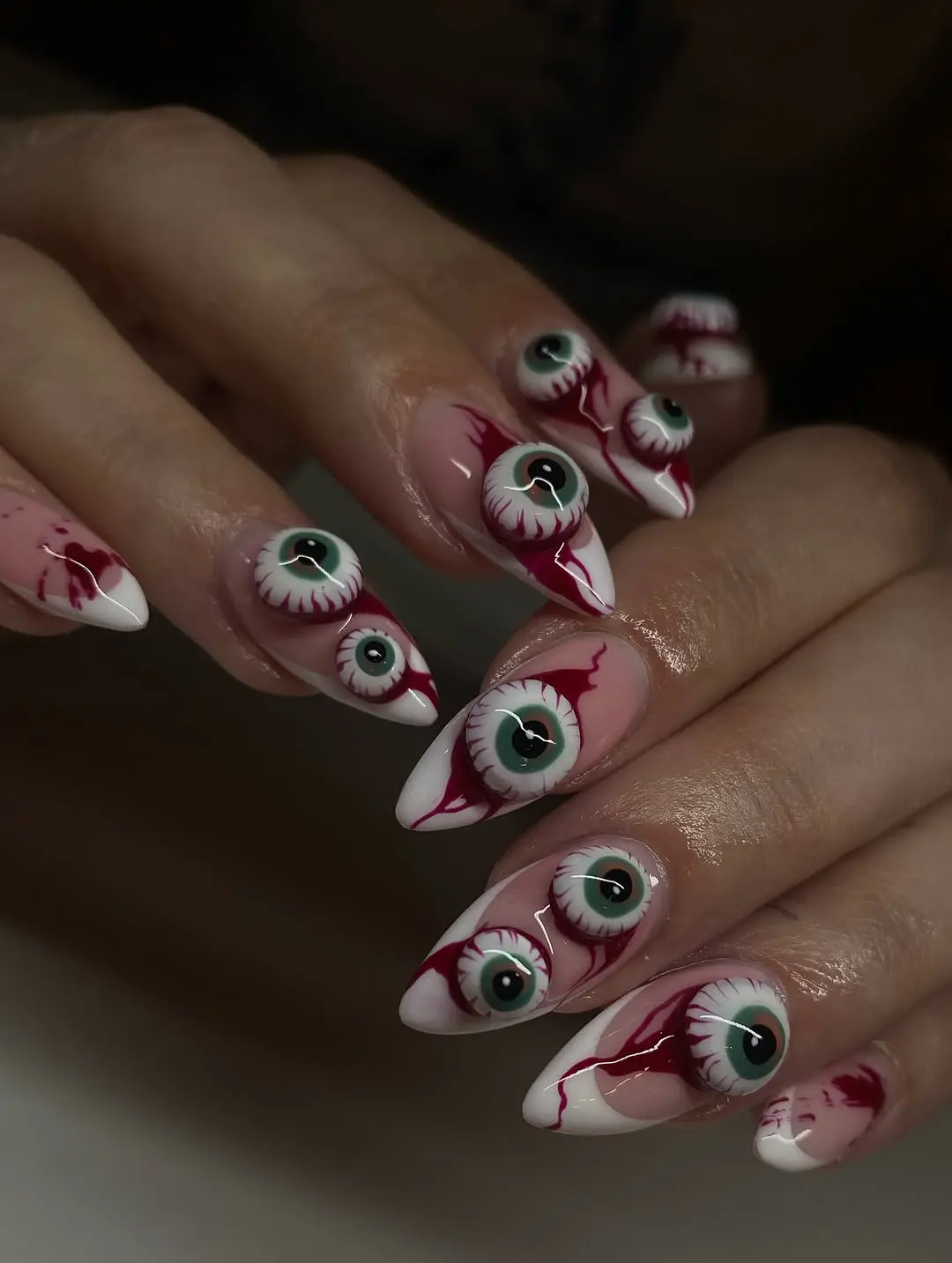 Creatively Spooky 3D Eyeball Nail Art