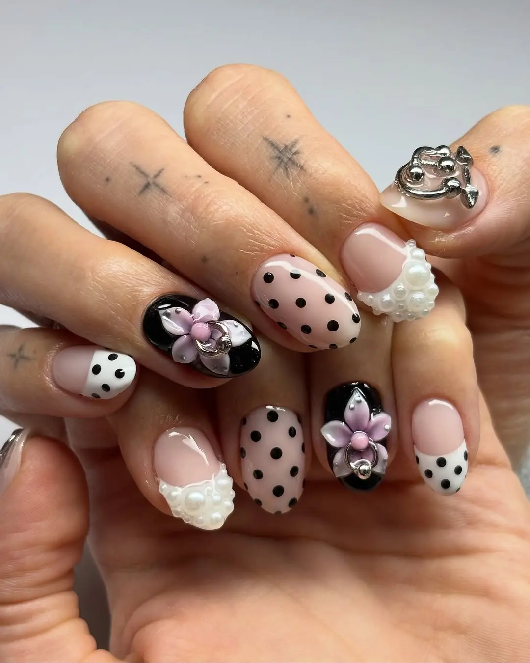 Charming 3D Flower-Inspired Nail Art