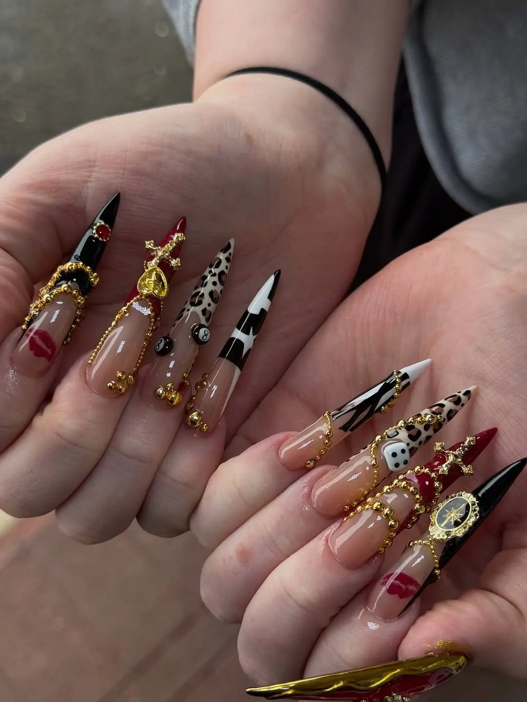 Vibrant 3D Nail Art with Unique Charm