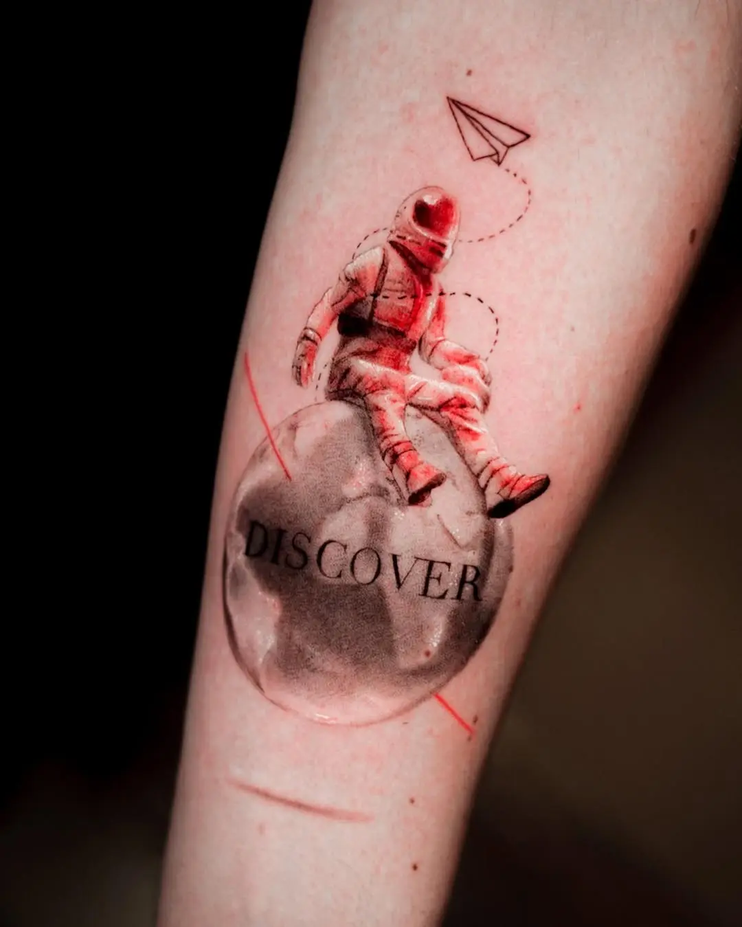 Cosmic Journey of an Astronaut Tattoo