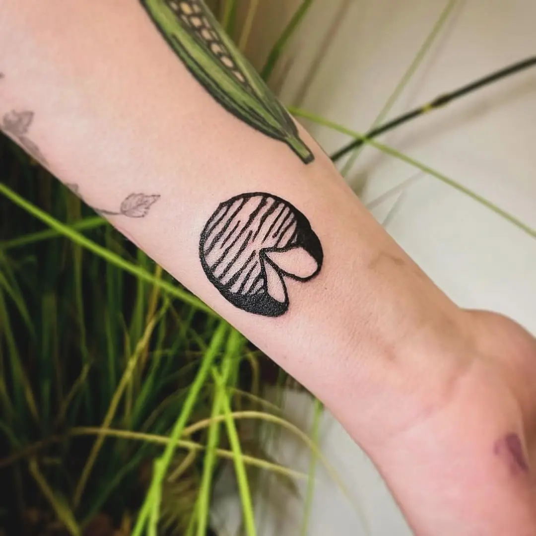 Charming cheese design inked on skin