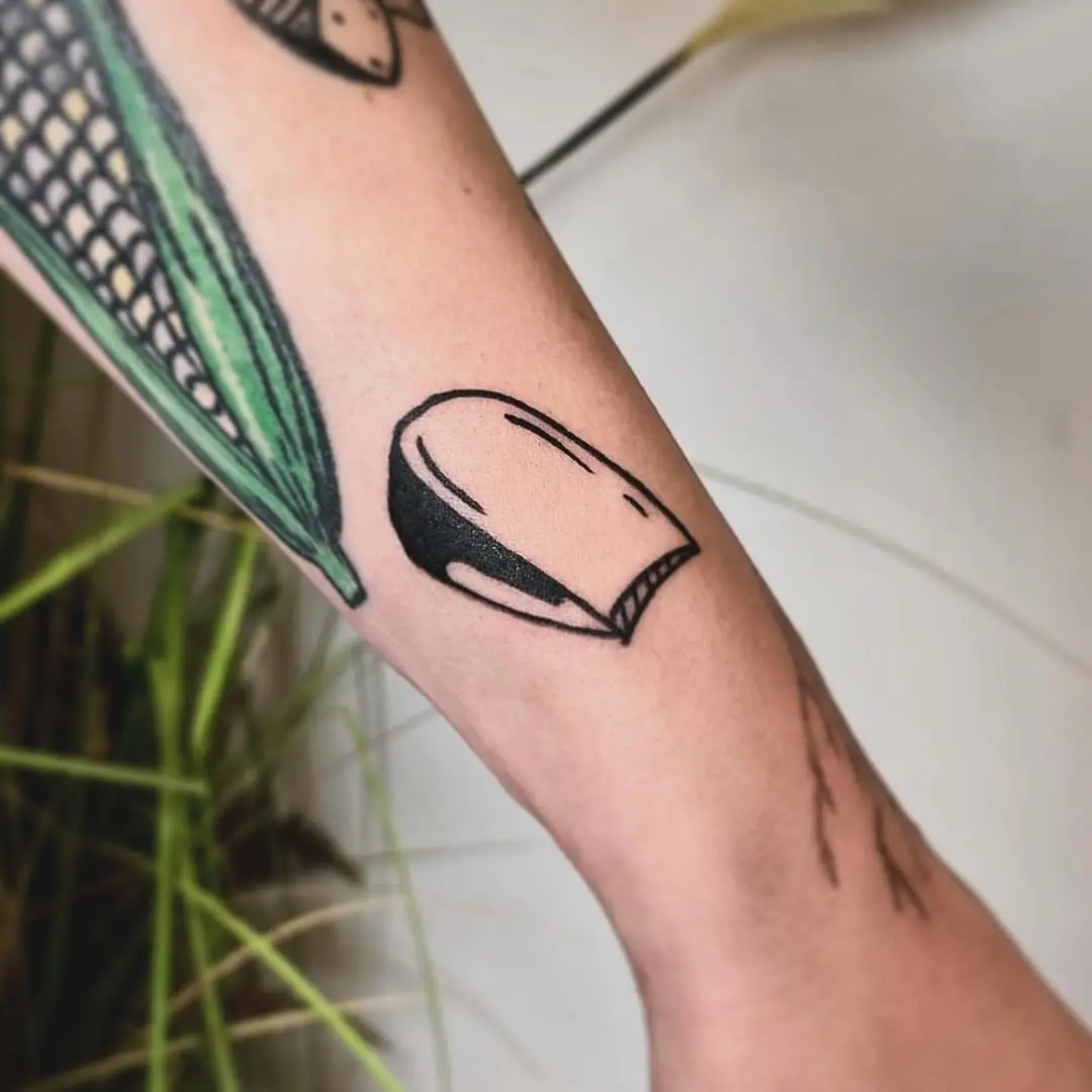 Charming Cheese Tattoo with Minimalist Style