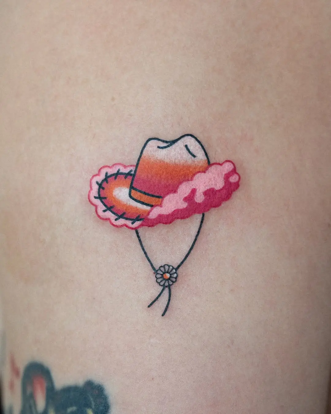 Charming Cowboy Hat Tattoo with Cloud Vibes