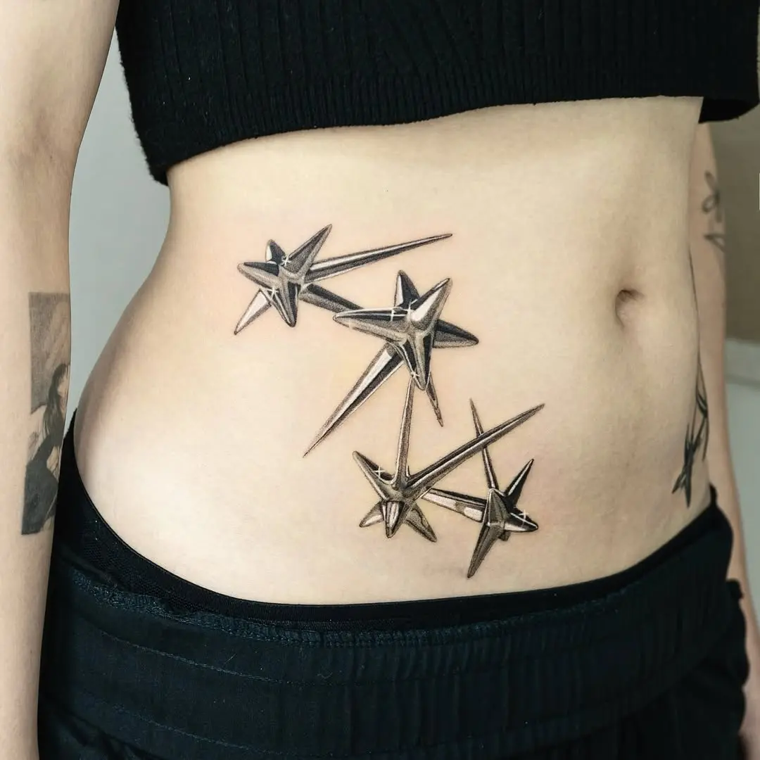 Stunning tattoo showcasing graceful shooting stars