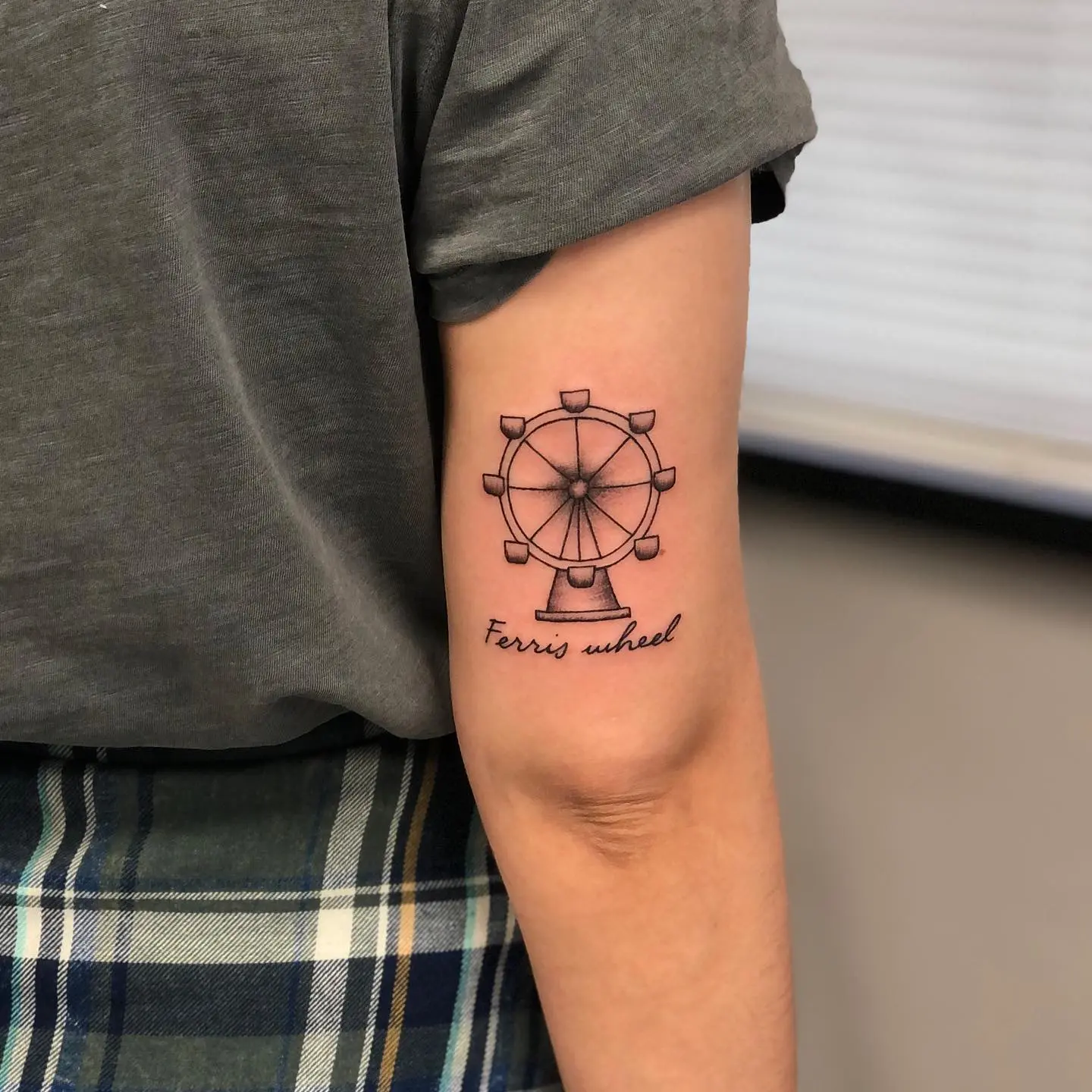 Whimsical Ferris Wheel Tattoo on Arm