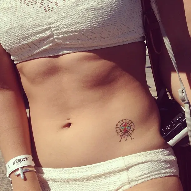 Colorful Ferris Wheel Tattoo on the Side