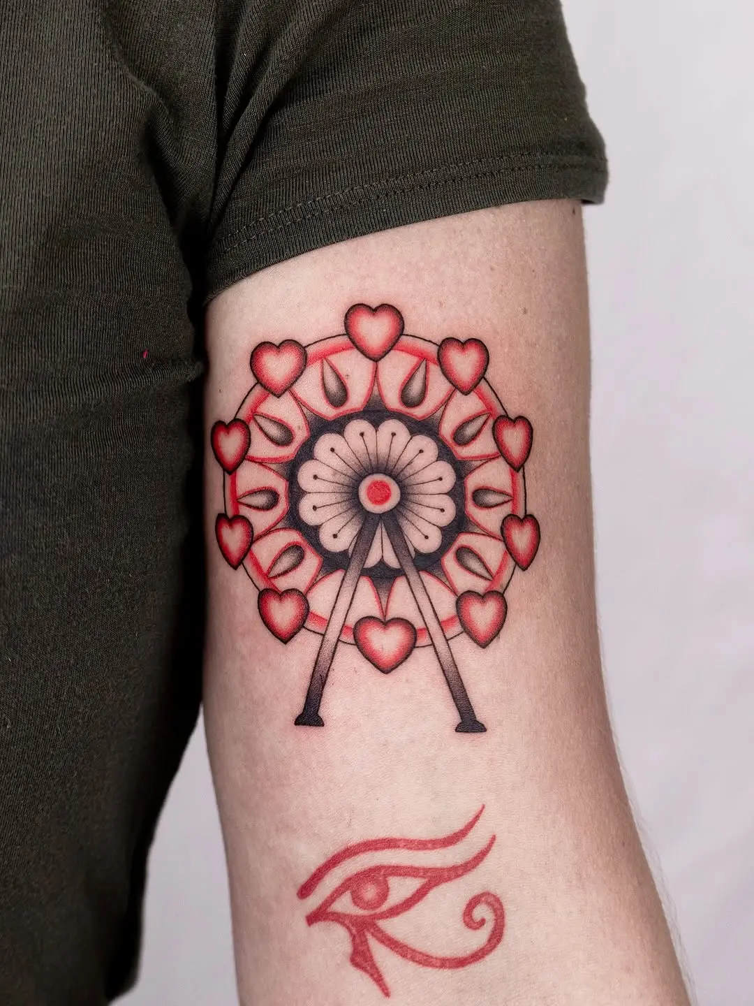 Charming Ferris Wheel Tattoo with Heart Details