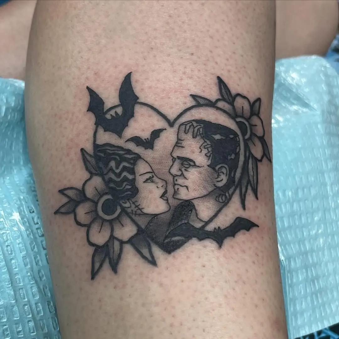 Eternal love between Frankenstein and his bride
