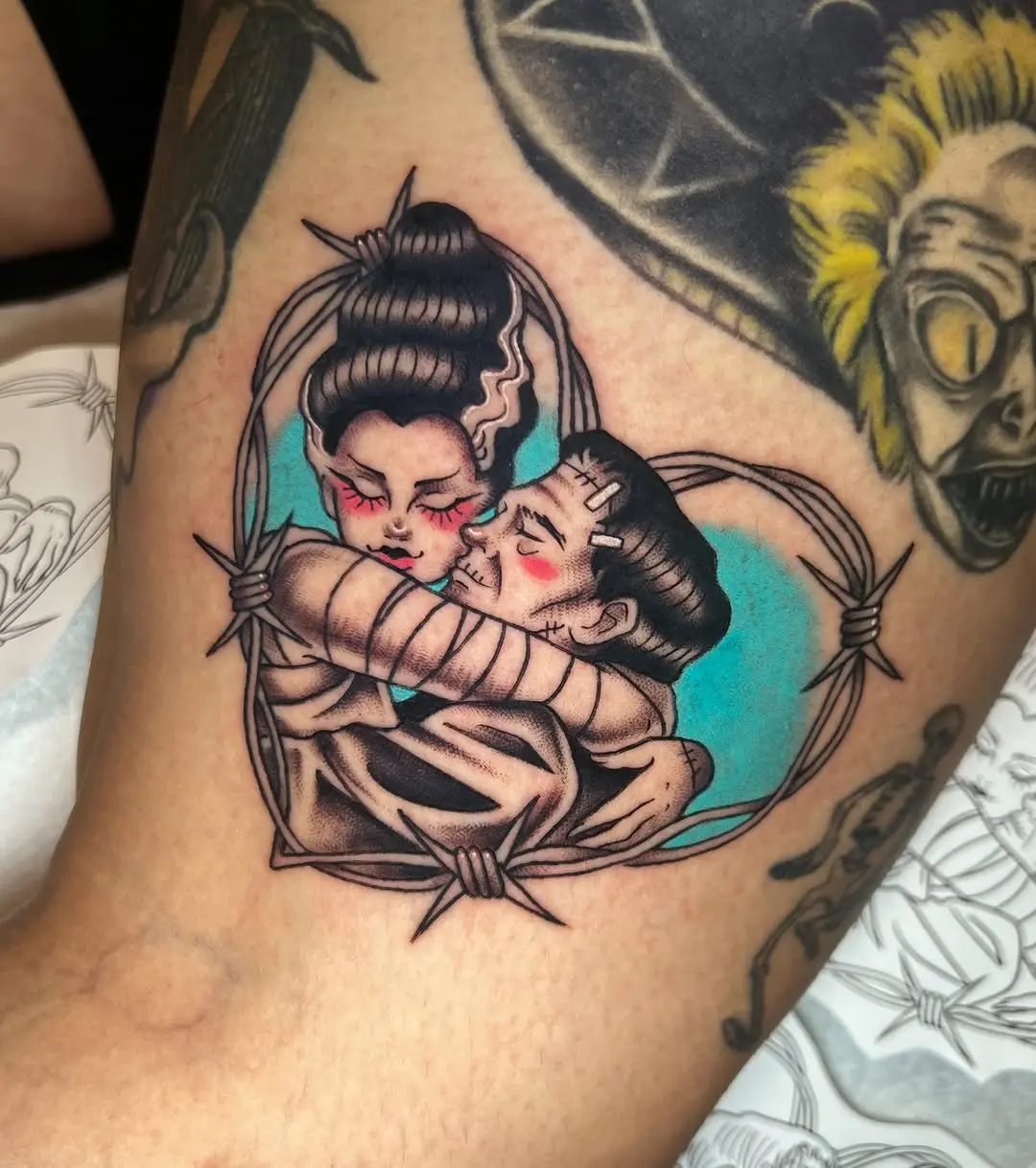 Romantic embrace of Frankenstein's characters
