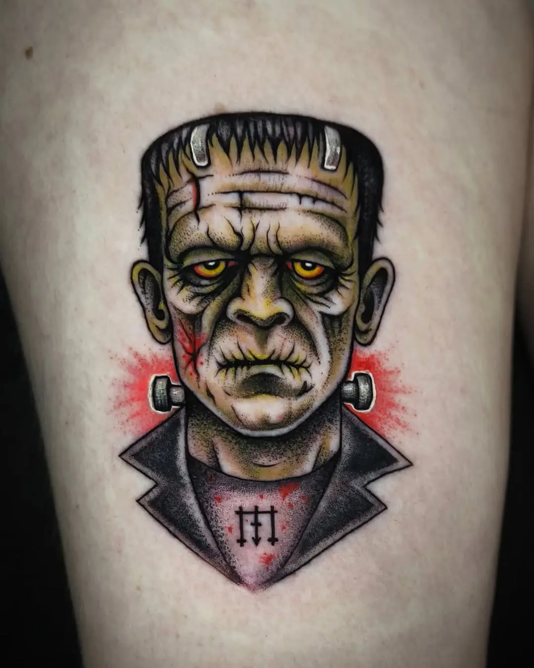 Bold and menacing Frankenstein tattoo design