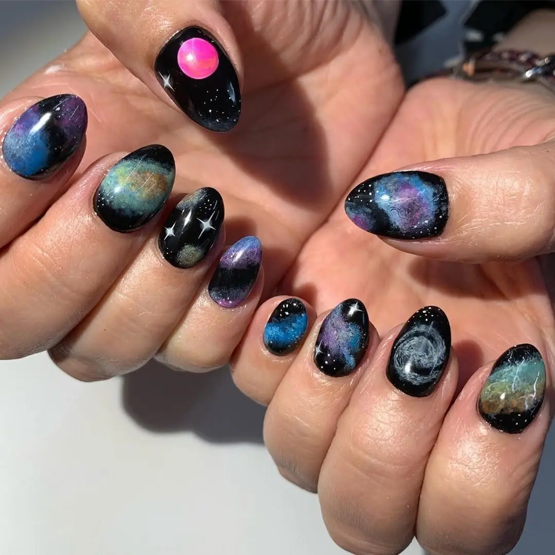 Cosmic swirl designs with vibrant colors