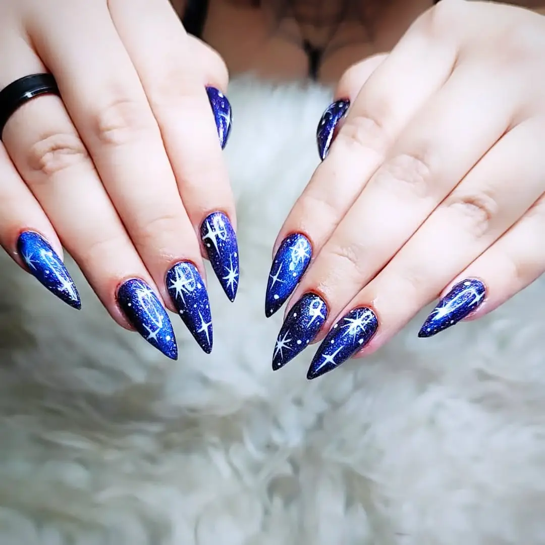 Stunning Spiky Galaxy Nails Perfect for Dreamers