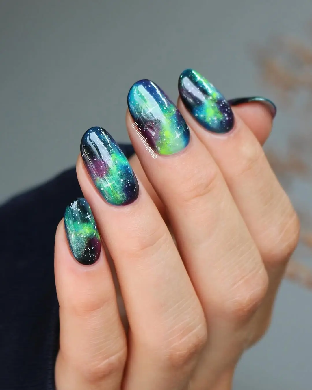 Stunning Galaxy Nails with Vibrant Colors