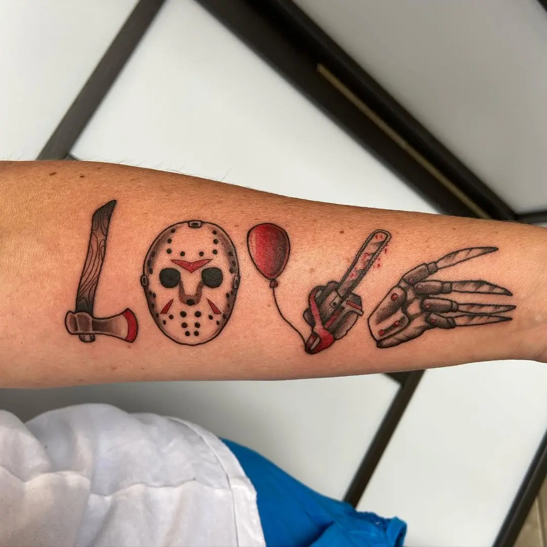 Creative fusion of horror elements in tattoos