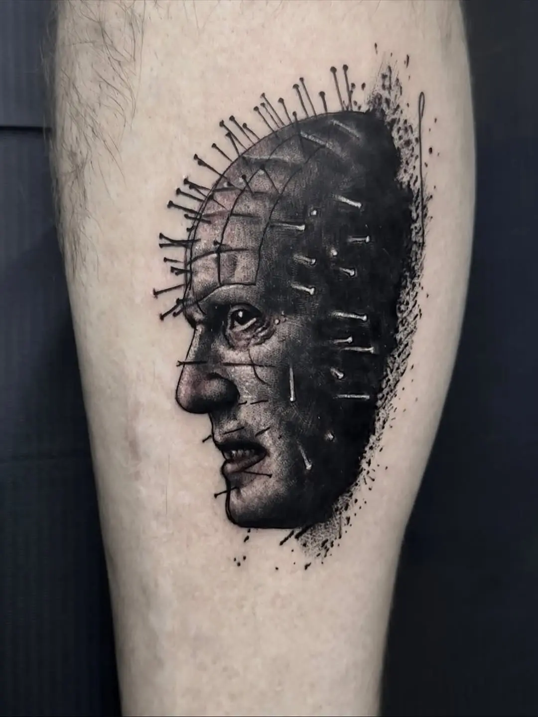 Intriguing Pinhead Tattoo with Realistic Detail