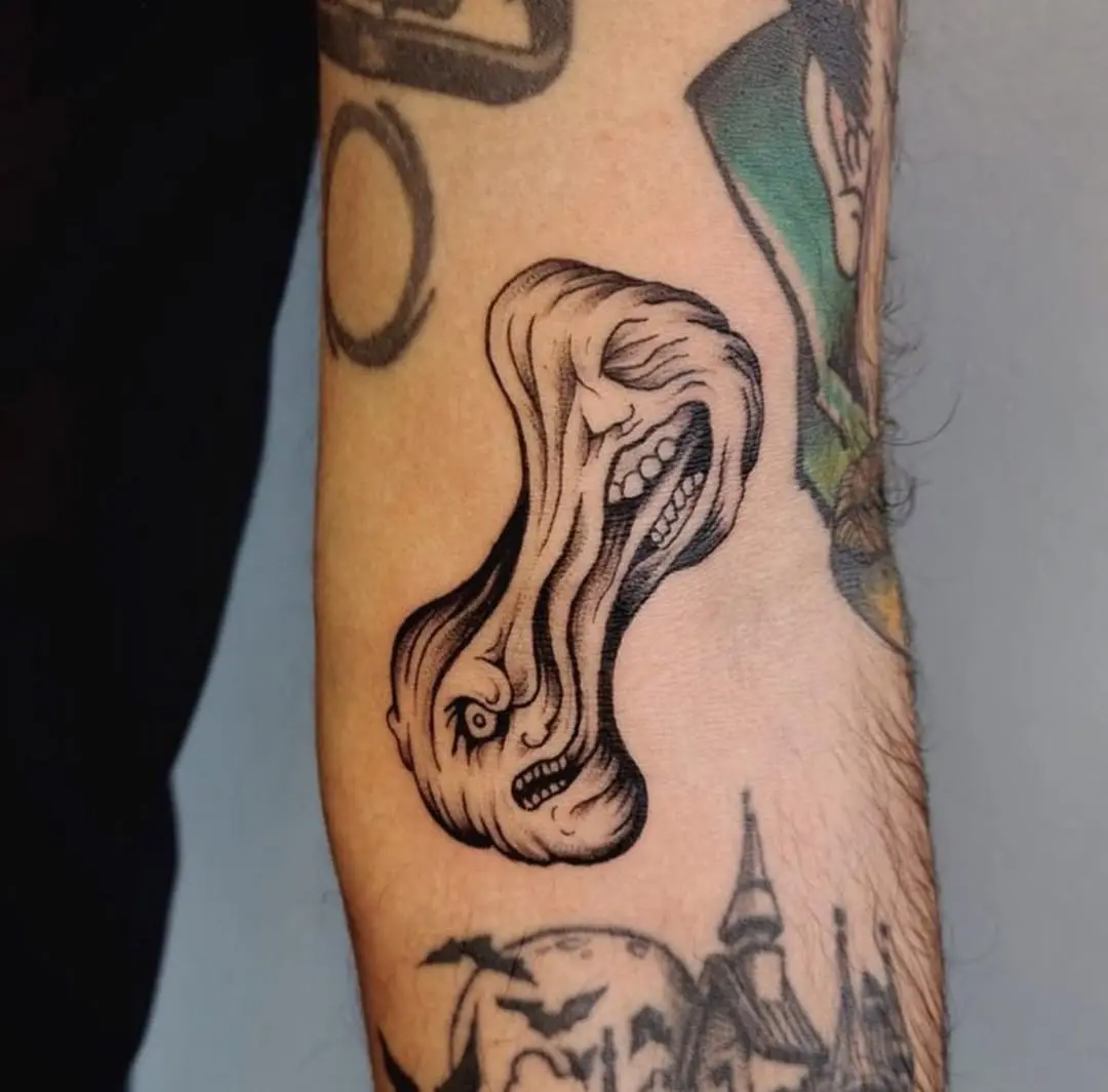 Distorted Faces in Monochrome Ink