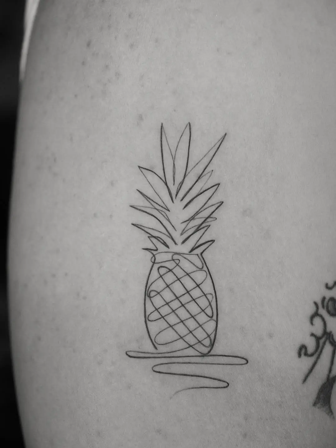 Chic Minimalist Pineapple Tattoo Design